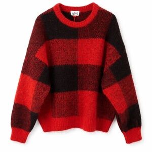 NWT Woolrich x Target Adult Buffalo Plaid Fuzzy Sweater Red Black Sz M (W L/XL)